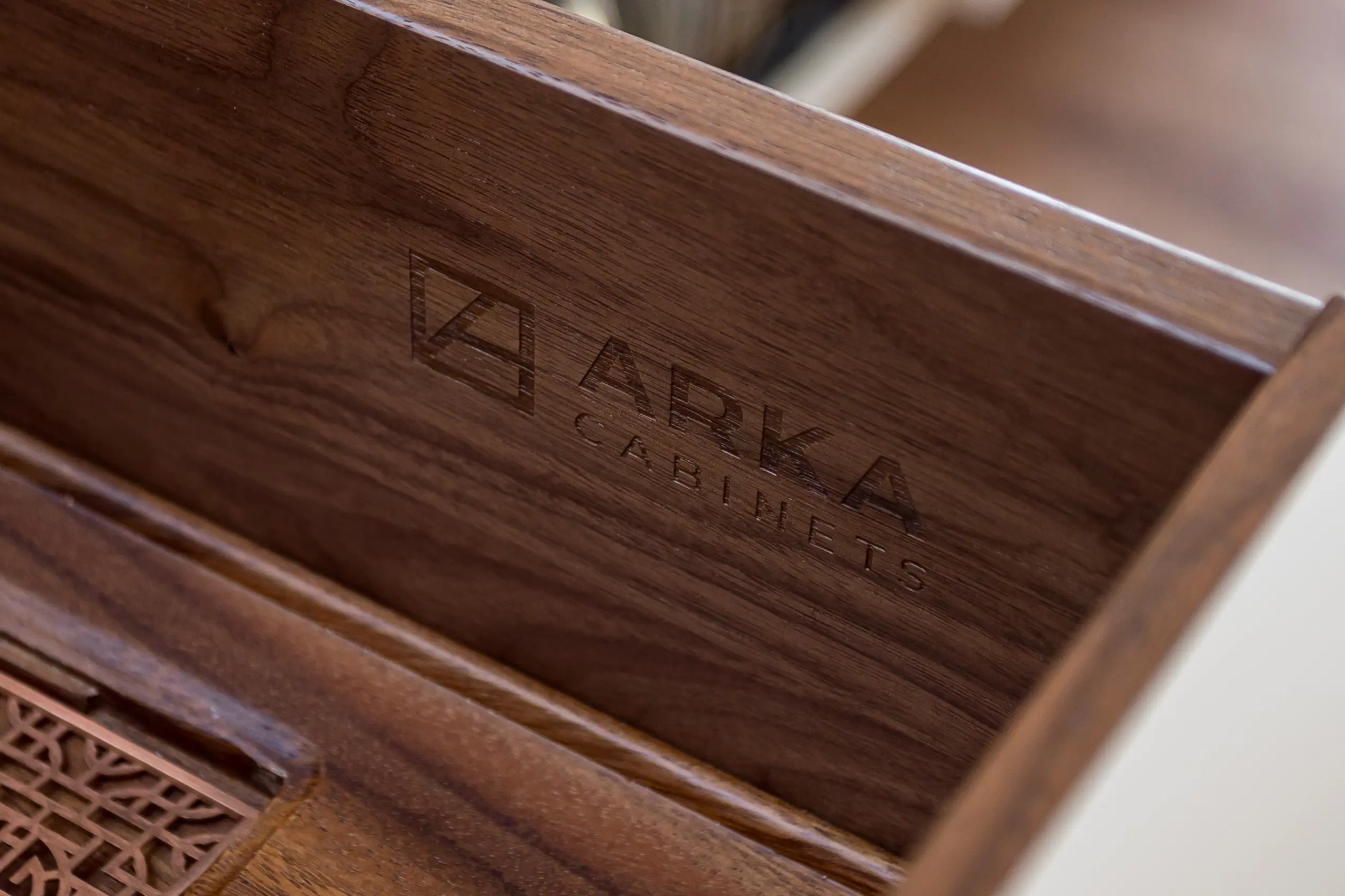 Walnut dovetailed drawer